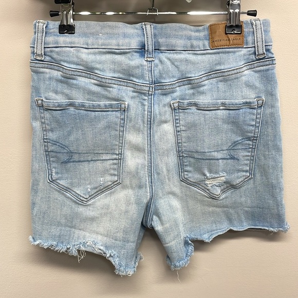 American Eagle Next Level Stretch Curvy Hi-Rise Shortie Denim Jeans Shorts 6 - Picture 4 of 15